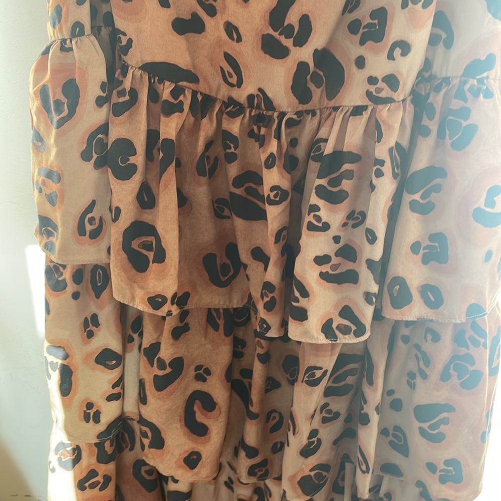 Mara Hoffman leopard print ruffle maxi skirt - Picture 2 of 4